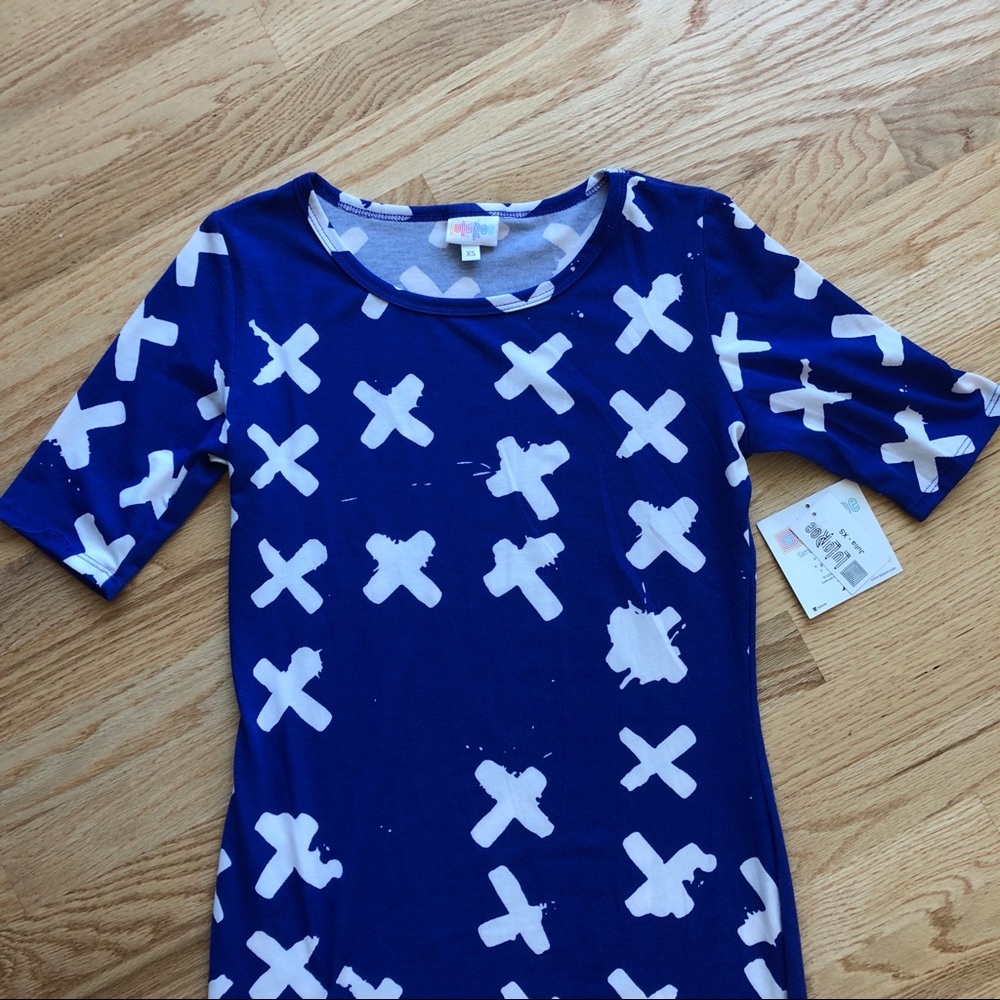 Blue and White LulaRoe Julia Dress - Picture 2 of 7